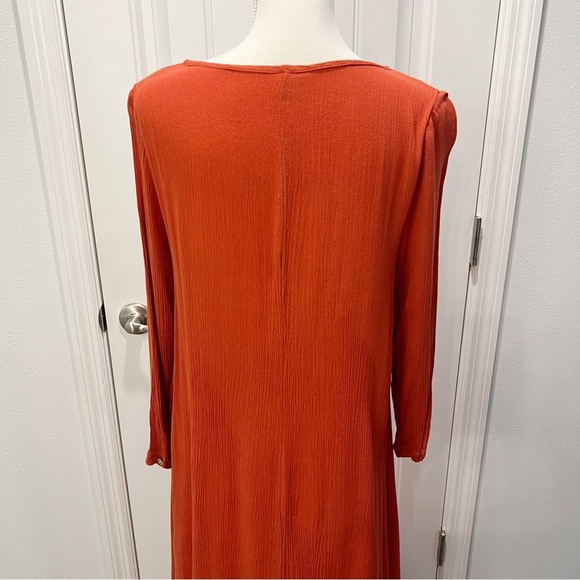 Hanyi Fushi Bohemian Raglan Style Two Tiered Loose Fit Long Sleeve Dress Medium - Picture 6 of 10